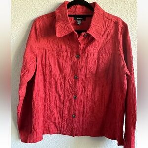 pretty Pre-owned Kaktus Light weight Red Full Sleeve Jacket Size L